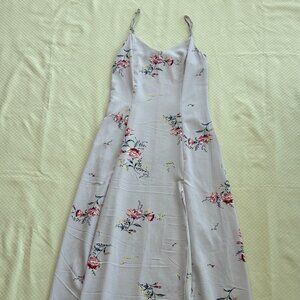 Nordstrom Love, Fire | Lilac Lavender Floral Evening Dress with Slits, Size M
